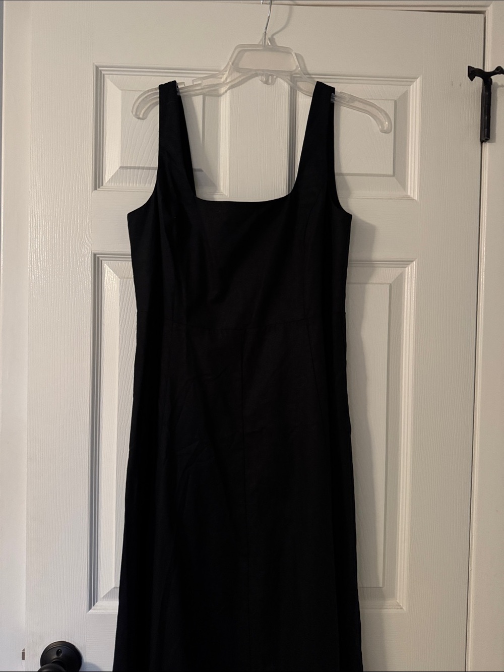 GAP NWT Black Linen Square-Neck Maxi Dress